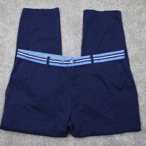 Con.Struct Chino Pants Mens 42x30 Blue Flat Front Cotton Stretch Straight Leg‎